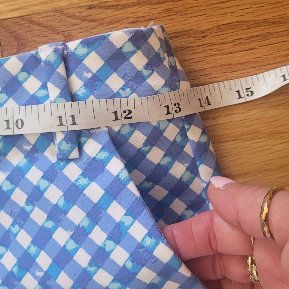 Lilly Pulitzer Gretchen Boca Blue Double Checking Shorts - Picture 8 of 13